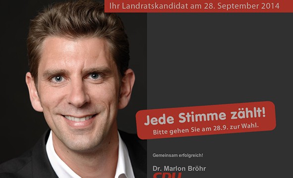 Unser CDU Landratskandidat Marlon Bröhr präsentiert sich im Web